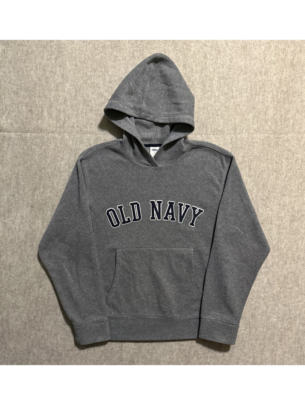 Vintage Old Navy Fleece Hoodie Medium Spell Out Embroidered Mens Skater